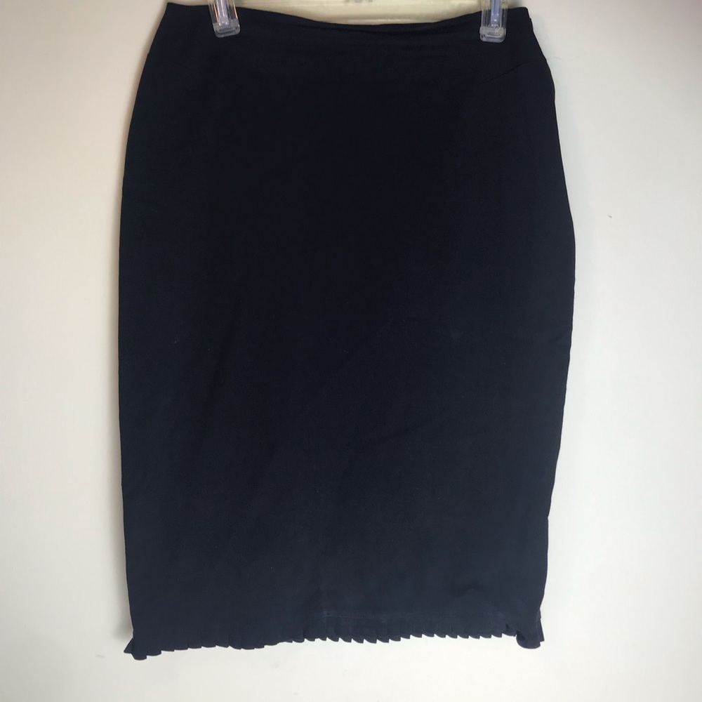 Express Stretch Vintage Y2K Mini Pencil Skirt Pleat Hem Fitted Sexy Small - Picture 2 of 12